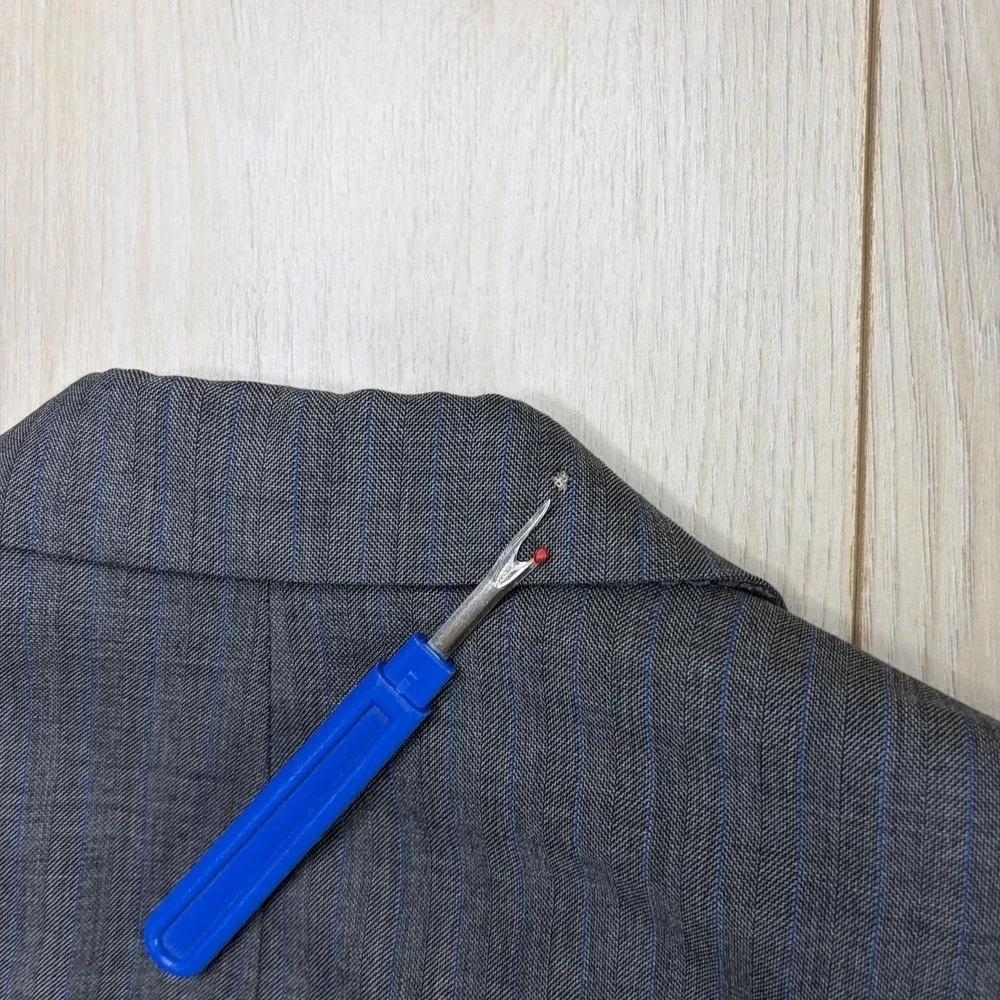 Brooks Brothers Golden Fleece Herringbone Pinstripe Gray Suit Mens 43R 40x28